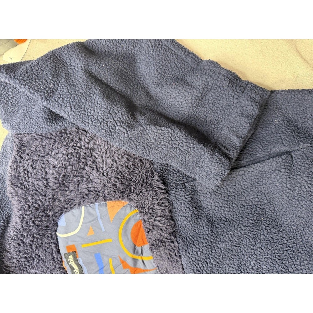 Columbia Jacket Boys Large Blue Fleece 1/4 Zip Geometric Pocket Pullover Outdoor - Picture 5 of 11